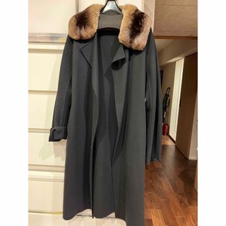 フォクシー　毛皮コート　ロング丈　フォックス サイズF　2way 金ボタン