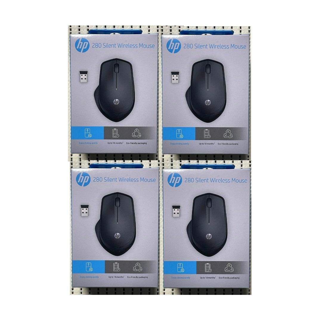 HP(ヒューレットパッカード)の新品 HP 280 静音 ワイヤレスマウス 4個 スマホ/家電/カメラのPC/タブレット(PC周辺機器)の商品写真