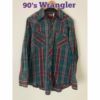 ラングラー(Wrangler)の90's 古着　wrangler ラングラー　ウエスタンシャツ　ネルシャツ(シャツ)