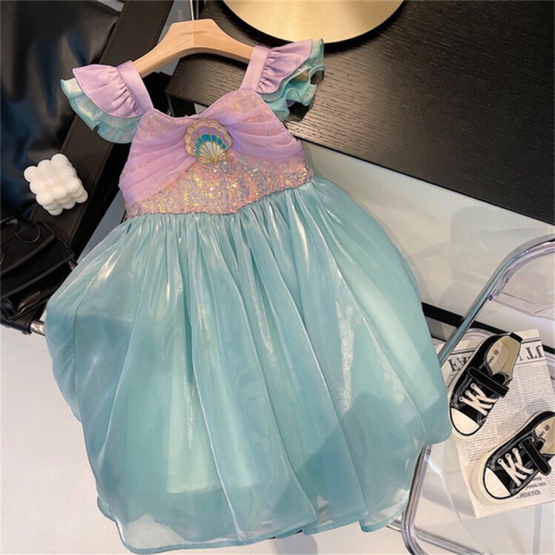 マーメイド　120   アリエル　　ドレス　人魚姫　コスプレ　ハロウィン キッズ/ベビー/マタニティのキッズ服女の子用(90cm~)(ドレス/フォーマル)の商品写真