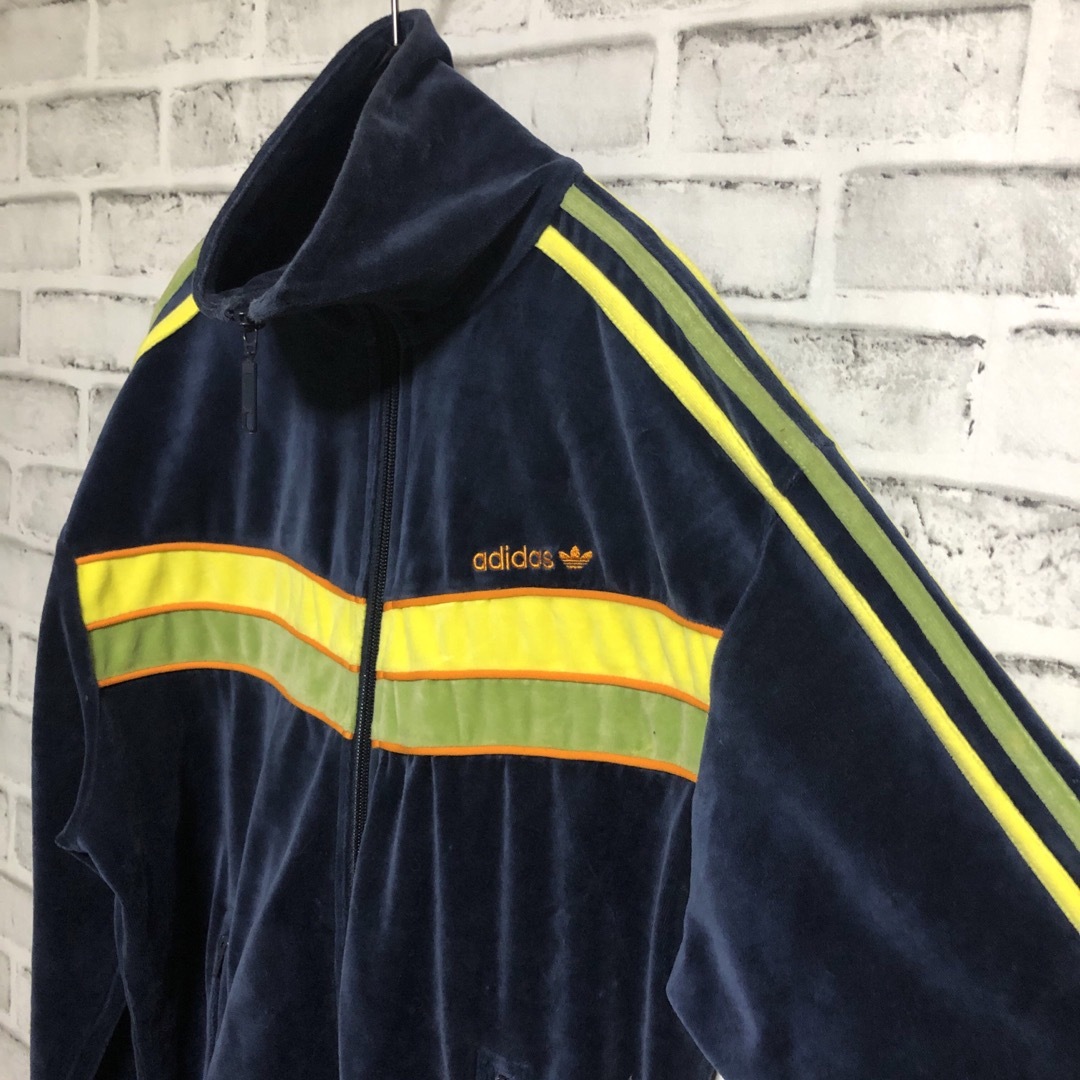 adidas ネイビー × イエロー vintageトラックジャケット ジャージ