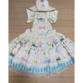 美品 Angelic Pretty マシュマロバニー ヘッドドレス シロ