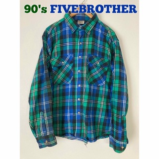 FIVE BROTHER - 90's 古着　FIVE BROTHER ネルシャツ　ヘビーネル　チェックシャツ