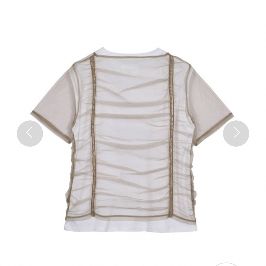 ameri vintage SHIRRING SHEER LAYERED TEE