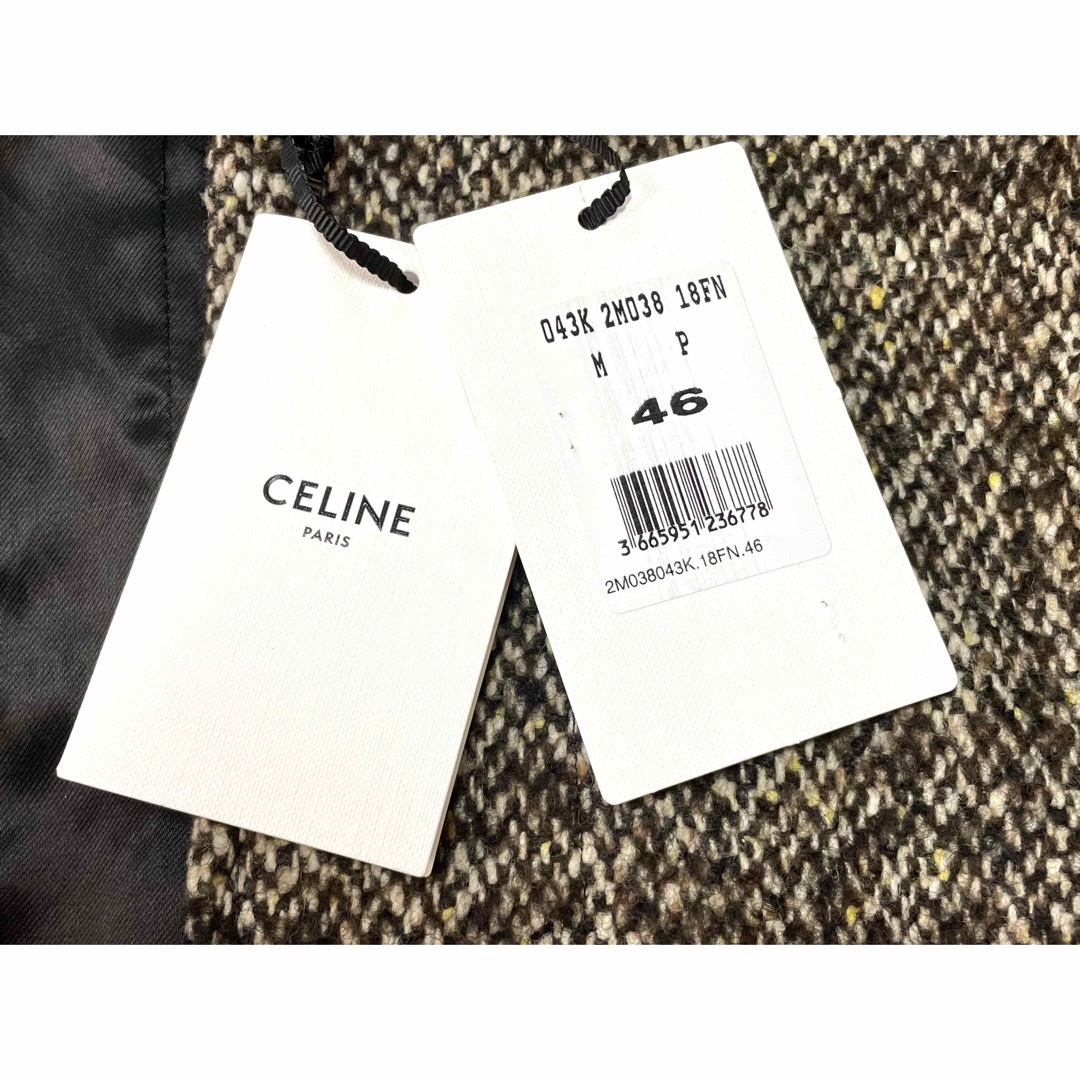 celine セリーヌ　ヘリンボーン柄　ダブル　チェスターコート ロングコート