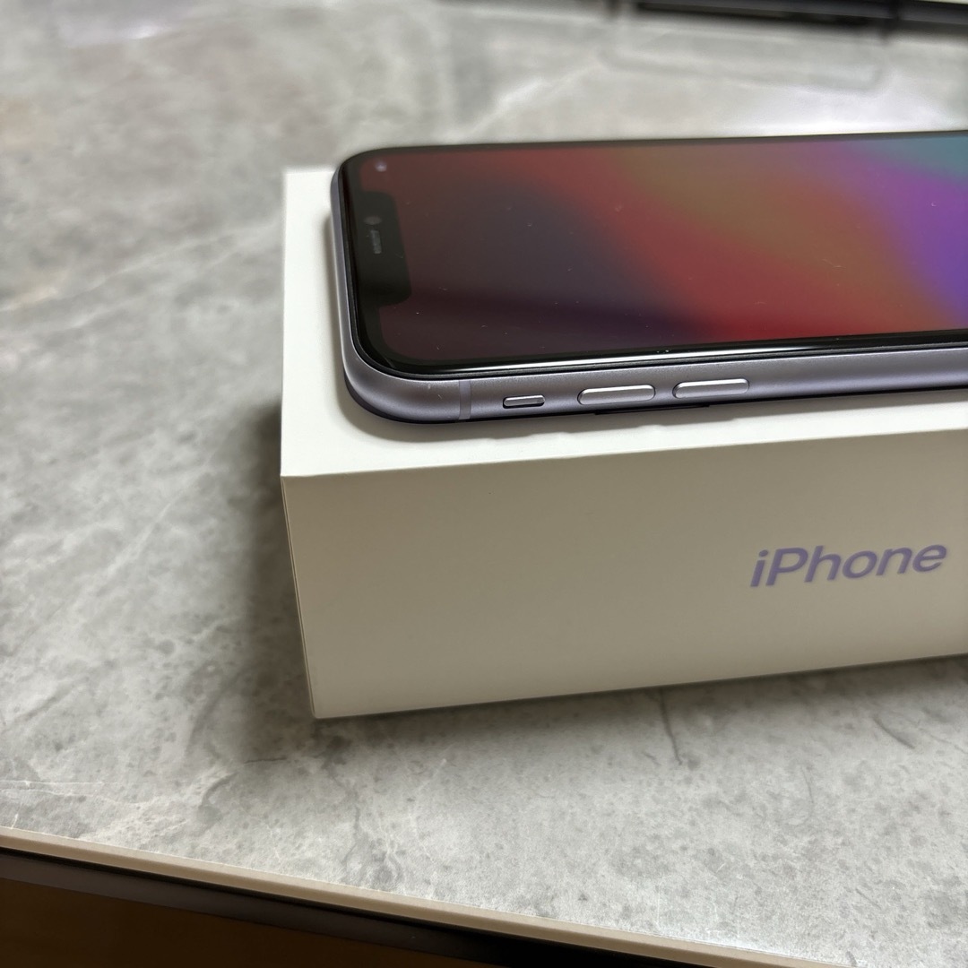 iPhone - 【超美品】iPhone 11 パープル 128GB 本体 SIMフリー 箱あり