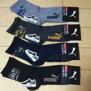 プーマ(PUMA)のプーマ かかと迷彩ロゴ ４足セット ② PUMA(ソックス)