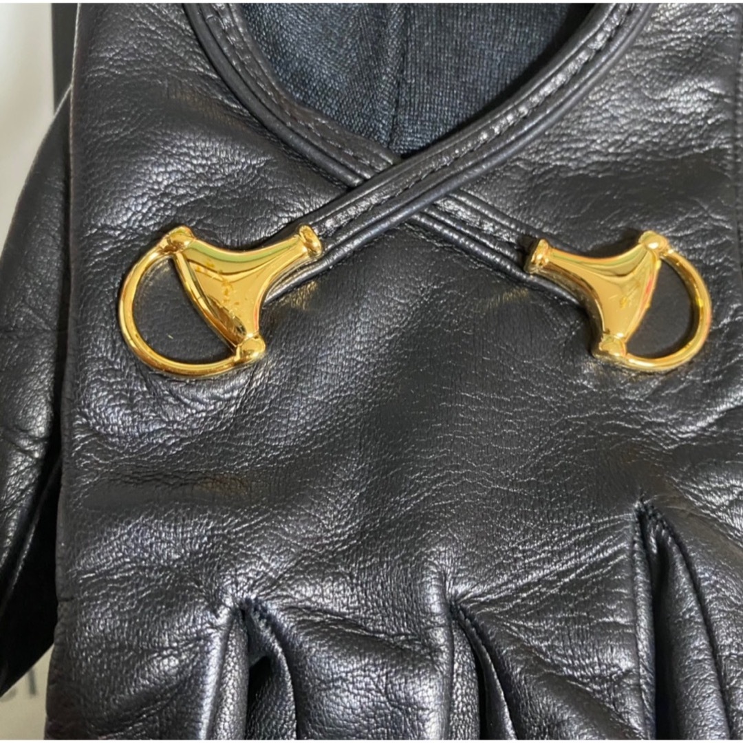 GUCCI グッチ レザーグローブ 手袋 レディース ホースビット シュー