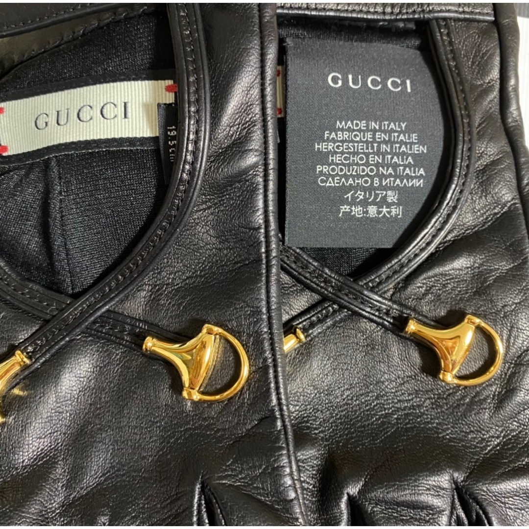GUCCI グッチ レザーグローブ 手袋 レディース ホースビット シュー