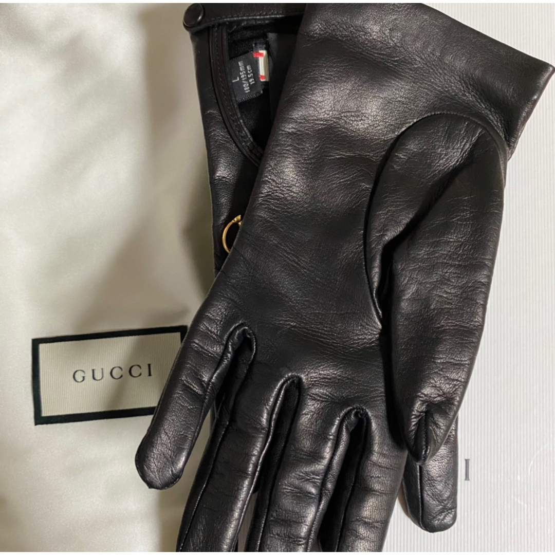 GUCCI グッチ レザーグローブ 手袋 レディース ホースビット シュー