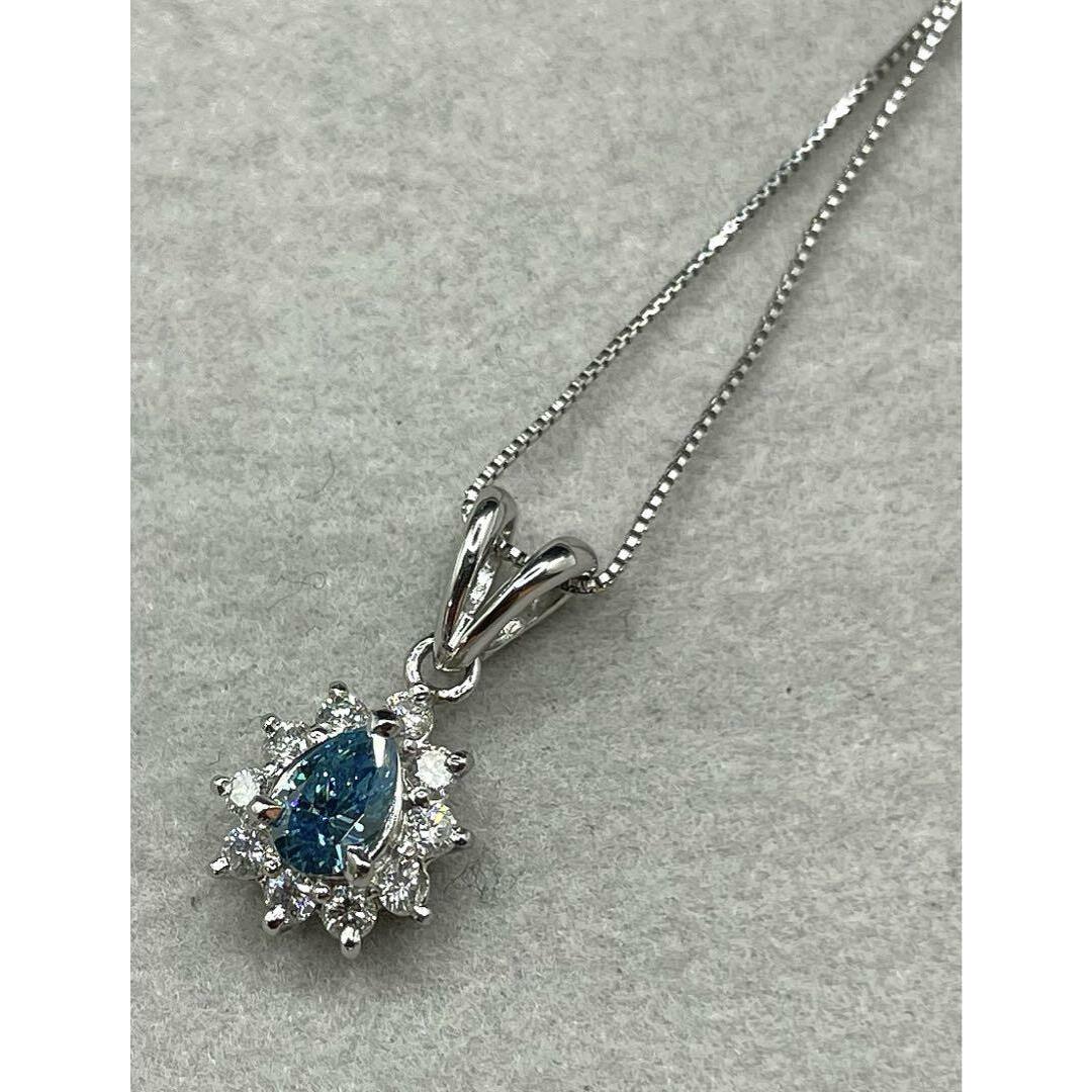 JQ182★高級 ブルーダイヤモンド0.55ct プラチナ ペンダントヘッド