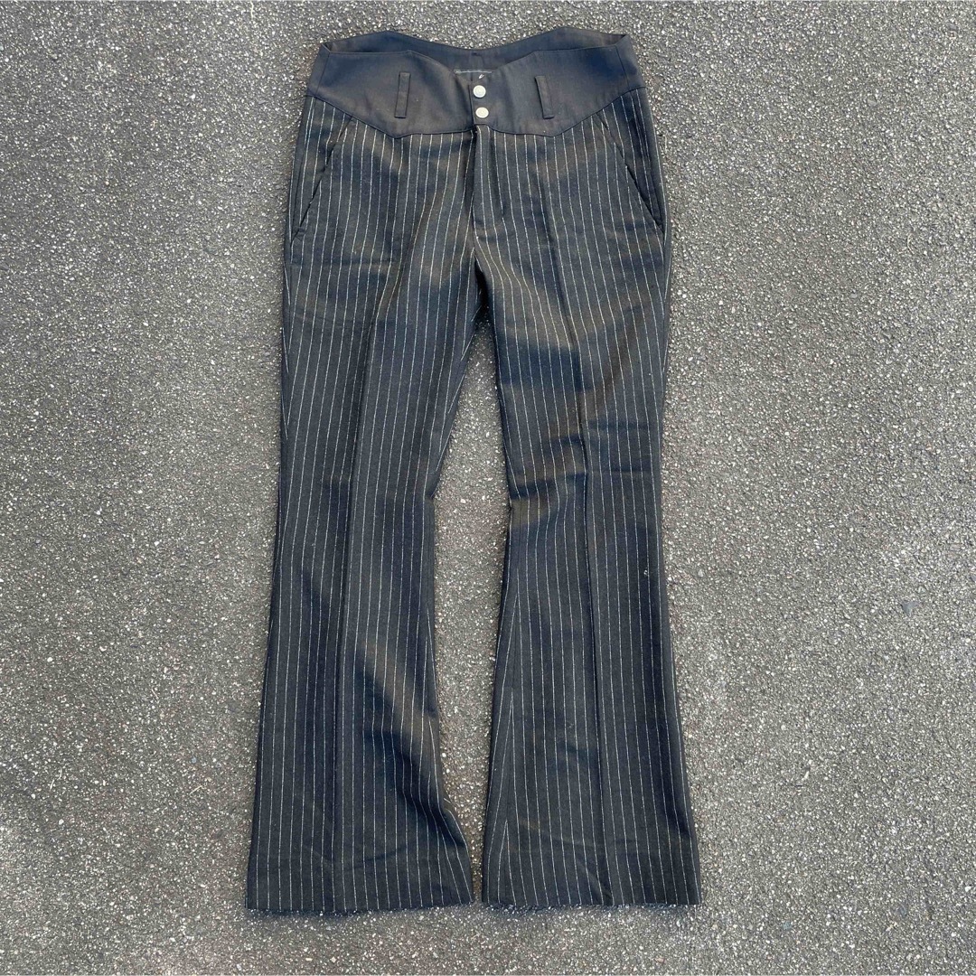 flare slacks フレアスラックス ストライプ　モード sullen