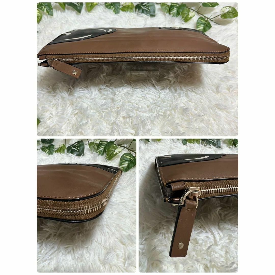 【幻の一品】バレンティノ 豹モチーフ 本革 セカンドバッグ パンサー スタッズ