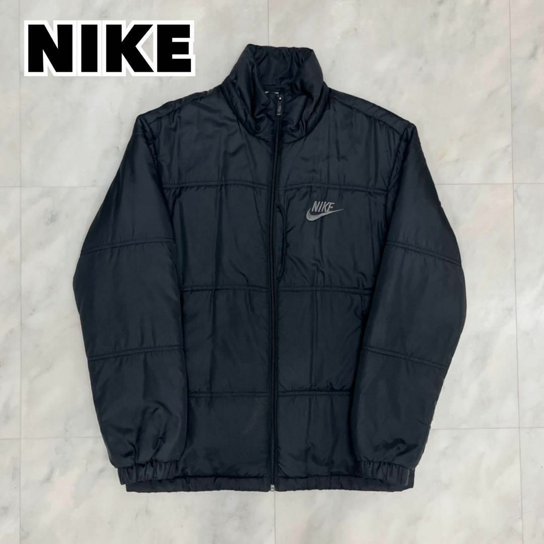 NIKE - NIKE ナイキ 中綿ジャケット ブルゾン ブラック 刺繍ロゴ XLの