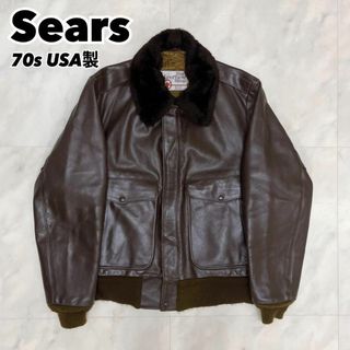 70s USA製 Sears シアーズ G-1フライトジャケット レザー 40の通販|ラクマ