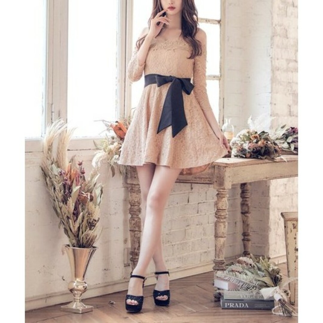 JEWELS ドレス ベージュ レディースのフォーマル/ドレス(ミニドレス)の商品写真