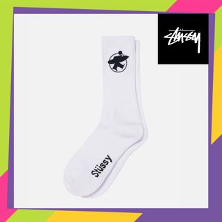 ステューシー(STUSSY)のStussy SURFMAN CREW SOCKS 白(ソックス)