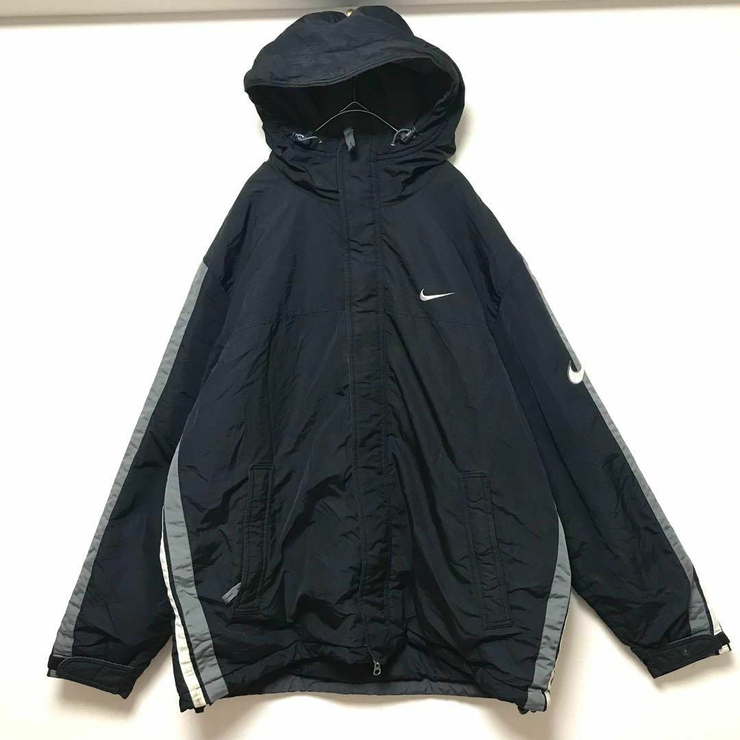 00s NIKE フロントロゴ マウンテンパーカー  ブラック×ベージュ