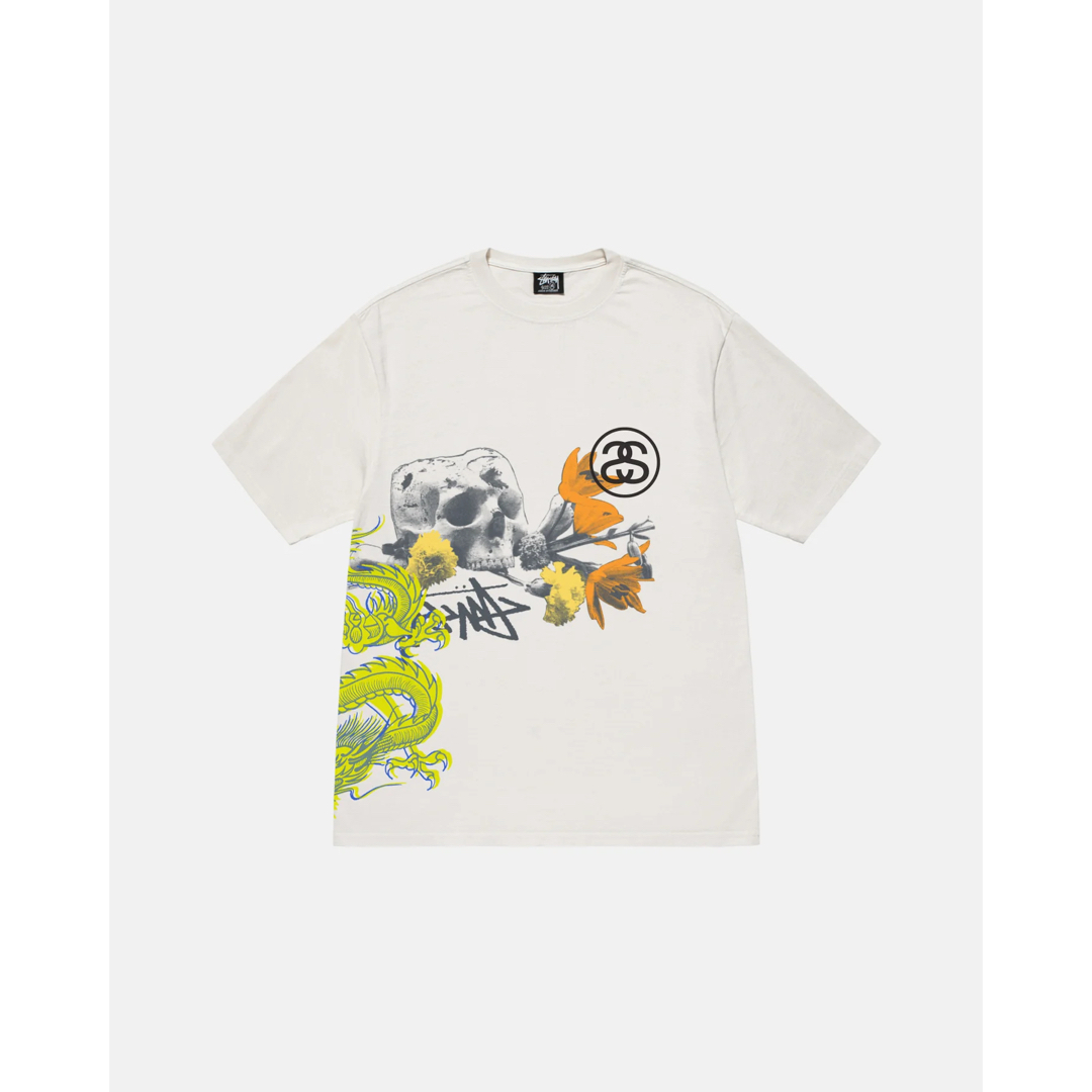 Stussy STRIKE TEE PIGMENT DYED 白 L