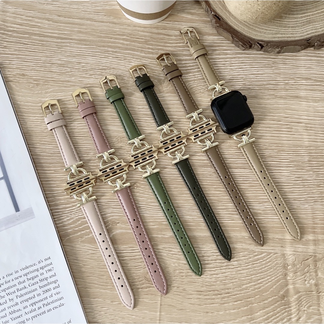輸入 AppleWatchフェイクレザー バンド 42 44 45mm アプリコット