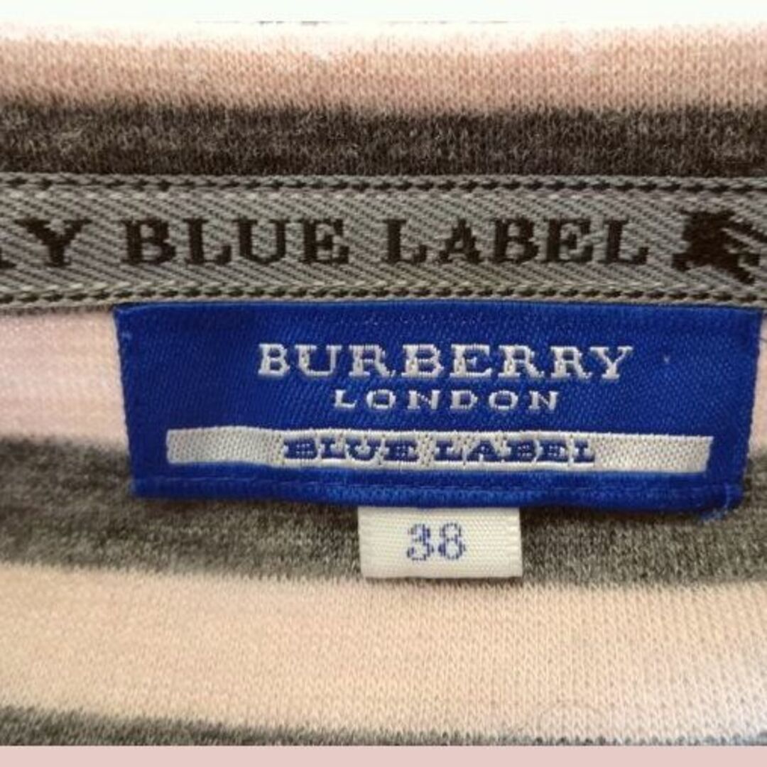 BURBERRY BLUE LABEL(バーバリーブルーレーベル)のバーバリーロンドンBURBERRY♡ロゴプリントニットボーダーカットソー レディースのトップス(ニット/セーター)の商品写真