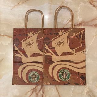 スターバックスコーヒー(Starbucks Coffee)の【希少】 2000年初期 スターバックスコーヒー ショッパー 2枚セット(ショップ袋)