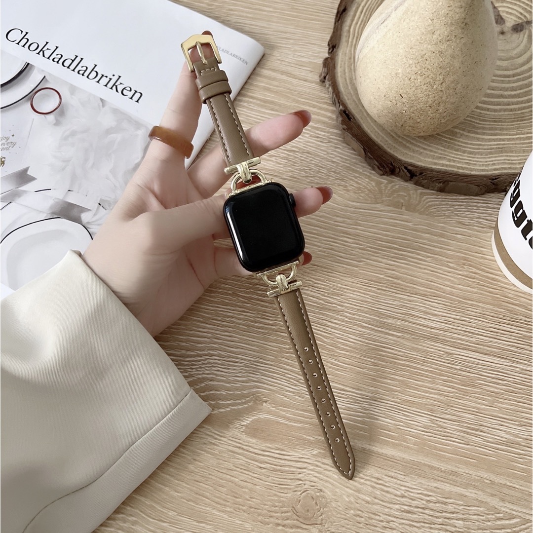 Apple Watch(アップルウォッチ)のAppleWatch フェイクレザー バンド 38/40/41 ライトブラウン レディースのファッション小物(腕時計)の商品写真