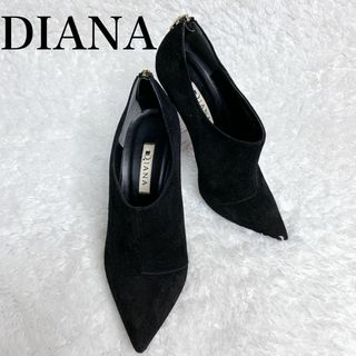 ダイアナ(DIANA)の美品 DIANA ダイアナ ブラック　ピンヒール　スウェード　ファスナー(ハイヒール/パンプス)