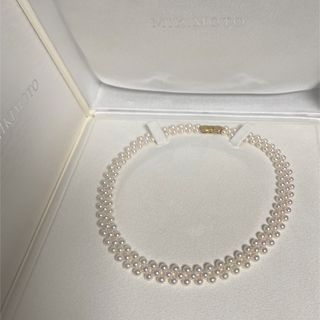 MIKIMOTO - 【極美品】ミキモトK18 3連編みパールネックレス4.1-4.5mm