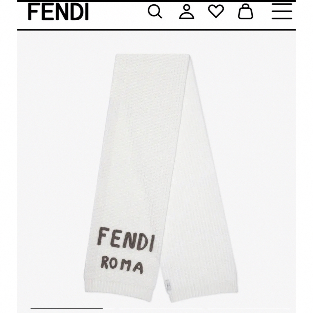新品　FENDI マフラー　ホワイト　ウールマフラー　ロゴ　クリスマス　ギフト
