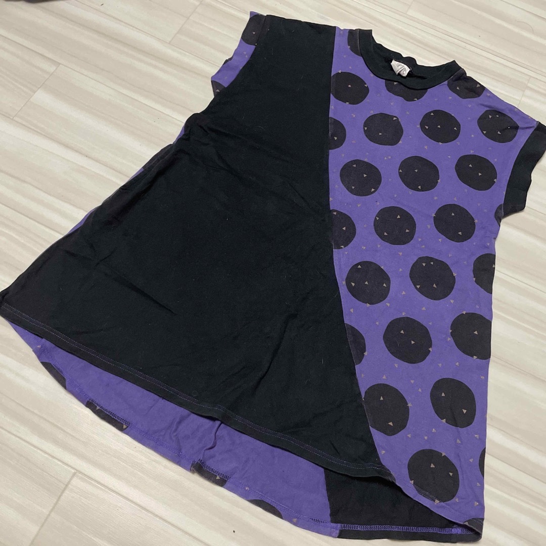 UNICA(ユニカ)のminau ミナウ 紫 ワンピース 120 キッズ/ベビー/マタニティのキッズ服女の子用(90cm~)(ワンピース)の商品写真