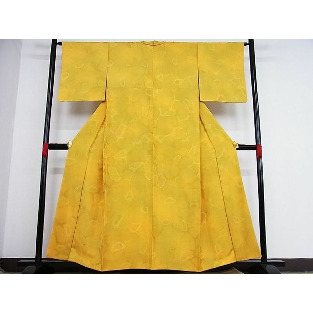 平和屋-こころ店■上質な小紋 地紋起こし 石畳文 暈し染め 着丈153cm 裄丈64cm 正絹 逸品 B-ph7035
