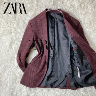 ザラ(ZARA)の美品 ZARA ザラ 総柄 1B テーラードジャケット S メンズ(テーラードジャケット)