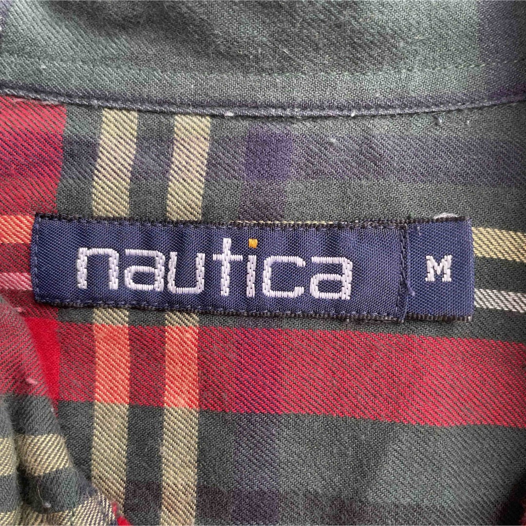 NAUTICA(ノーティカ)の90年代 NAUTICA BDシャツ タータンチェック 暖色 グリーン メンズのトップス(シャツ)の商品写真