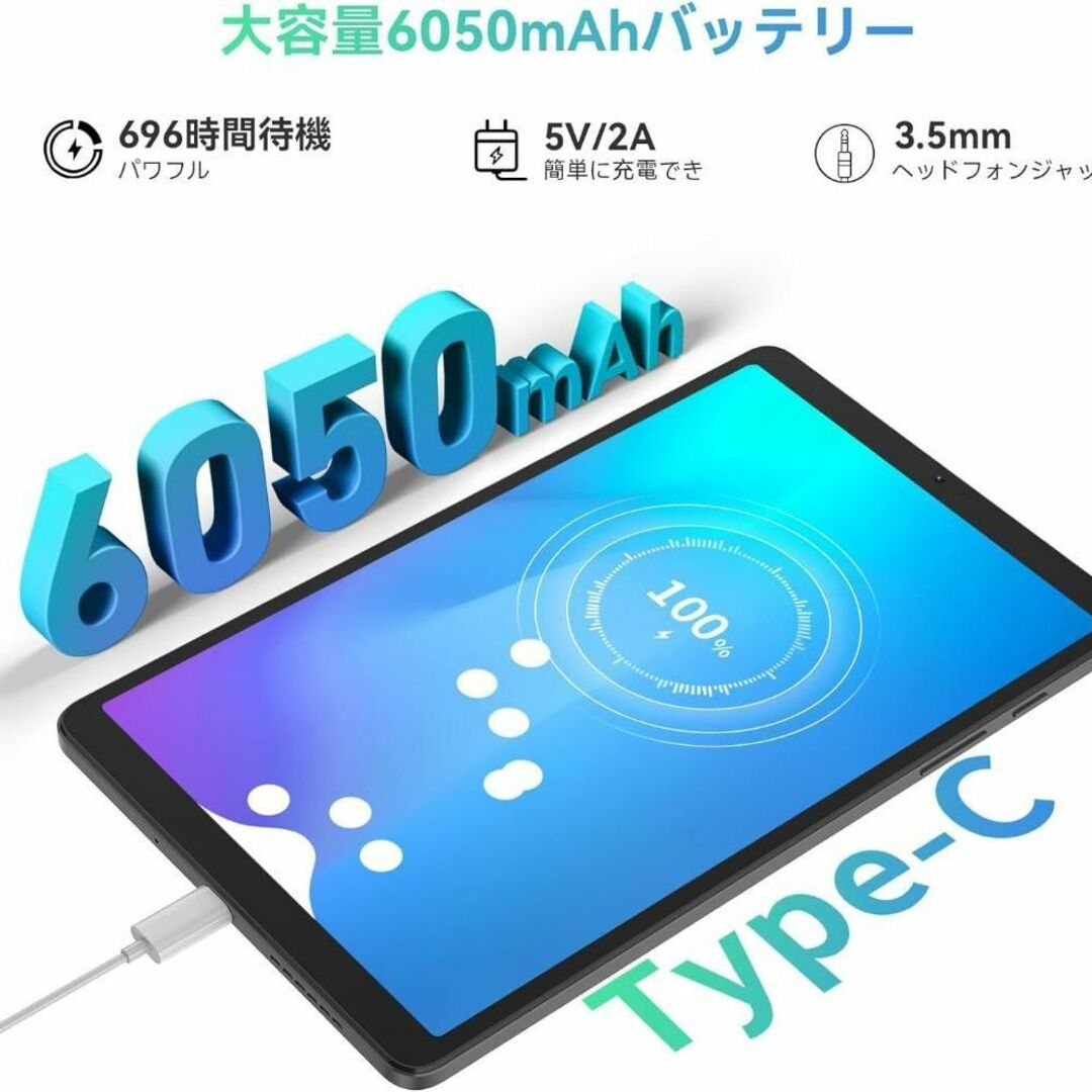 Blackview Tab60 8.68インチ タブレット Android 13 4