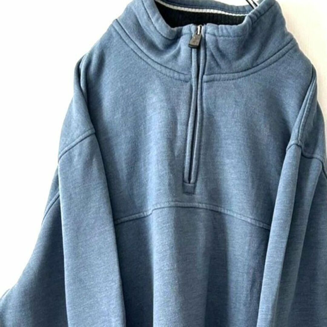 アロー ARROW ハーフジップ スウェット XL くすみブルー ネイビー青古着 | フリマアプリ ラクマ