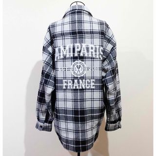 ami - 新品未使用 AMI PARIS チェック ウール混 シャツ ジャケットの