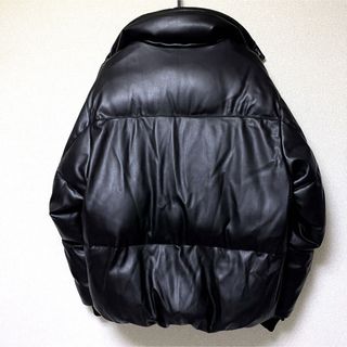 ZARA - 【美品】ZARA ザラ フェイクレザーダウンジャケット ブラック L