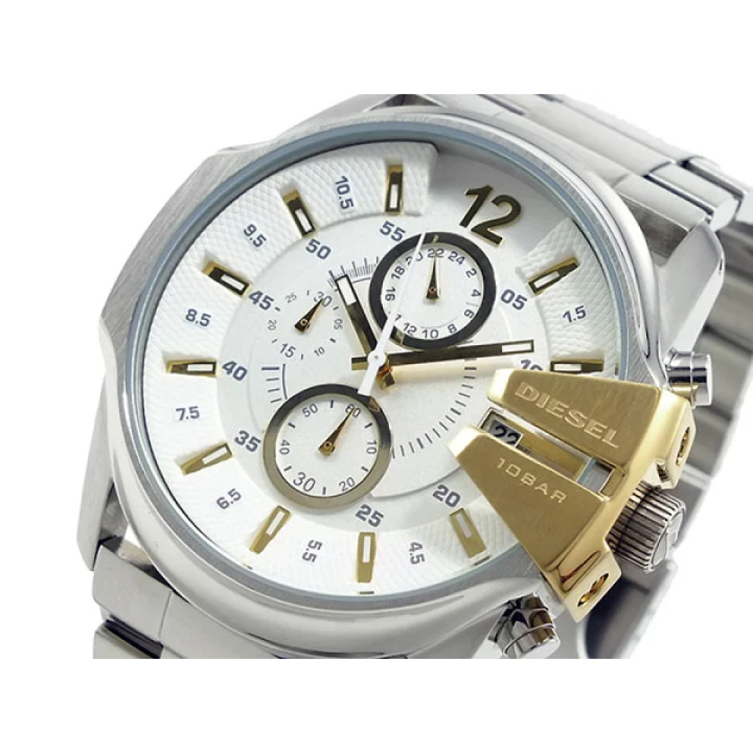 DIESEL(ディーゼル)の【DIESEL/ディーゼル】腕時計 ステンレス アナログ シルバー/ホワイト メンズの時計(腕時計(アナログ))の商品写真