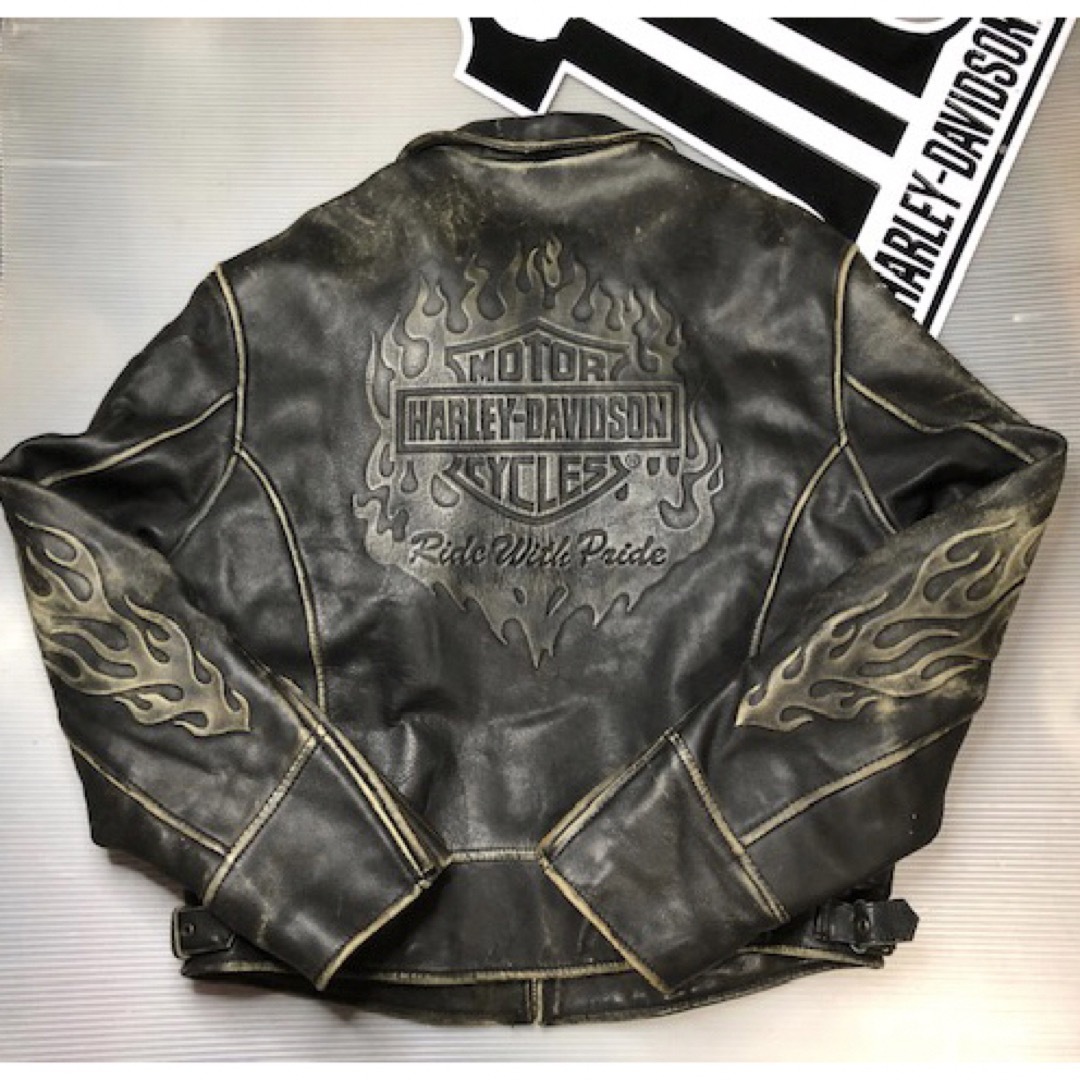 HARLEY-DAVIDSON ハーレーダビッドソン ライダースジャケット　L肩幅48㎝