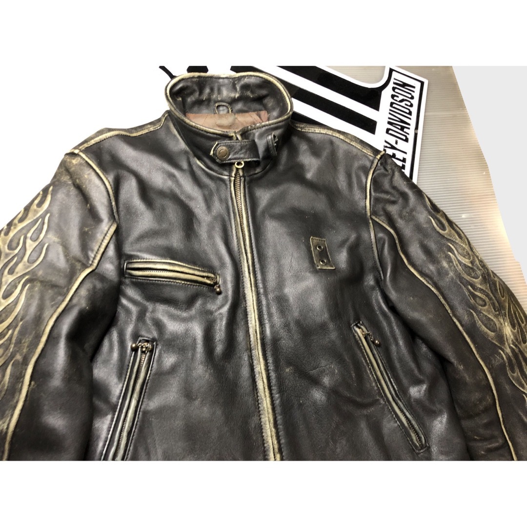 Harley Davidson(ハーレーダビッドソン)の【稀少モデル！入手困難】極美品　ハーレーダビッドソン　ライダースジャケット革LM メンズのジャケット/アウター(ライダースジャケット)の商品写真