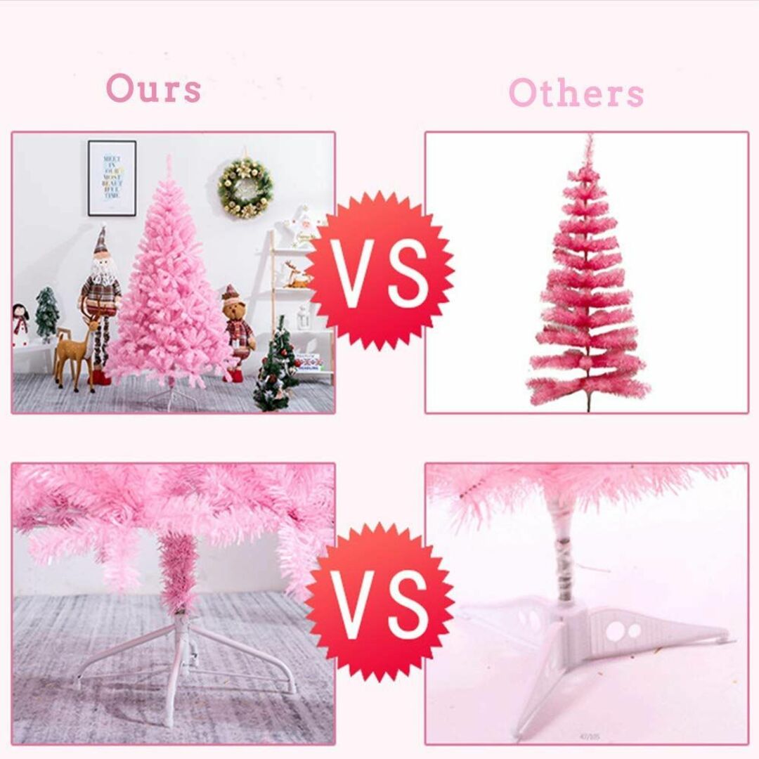 【色: ピンク】CINECE クリスマスツリー リアル ニードツリー 高濃密度