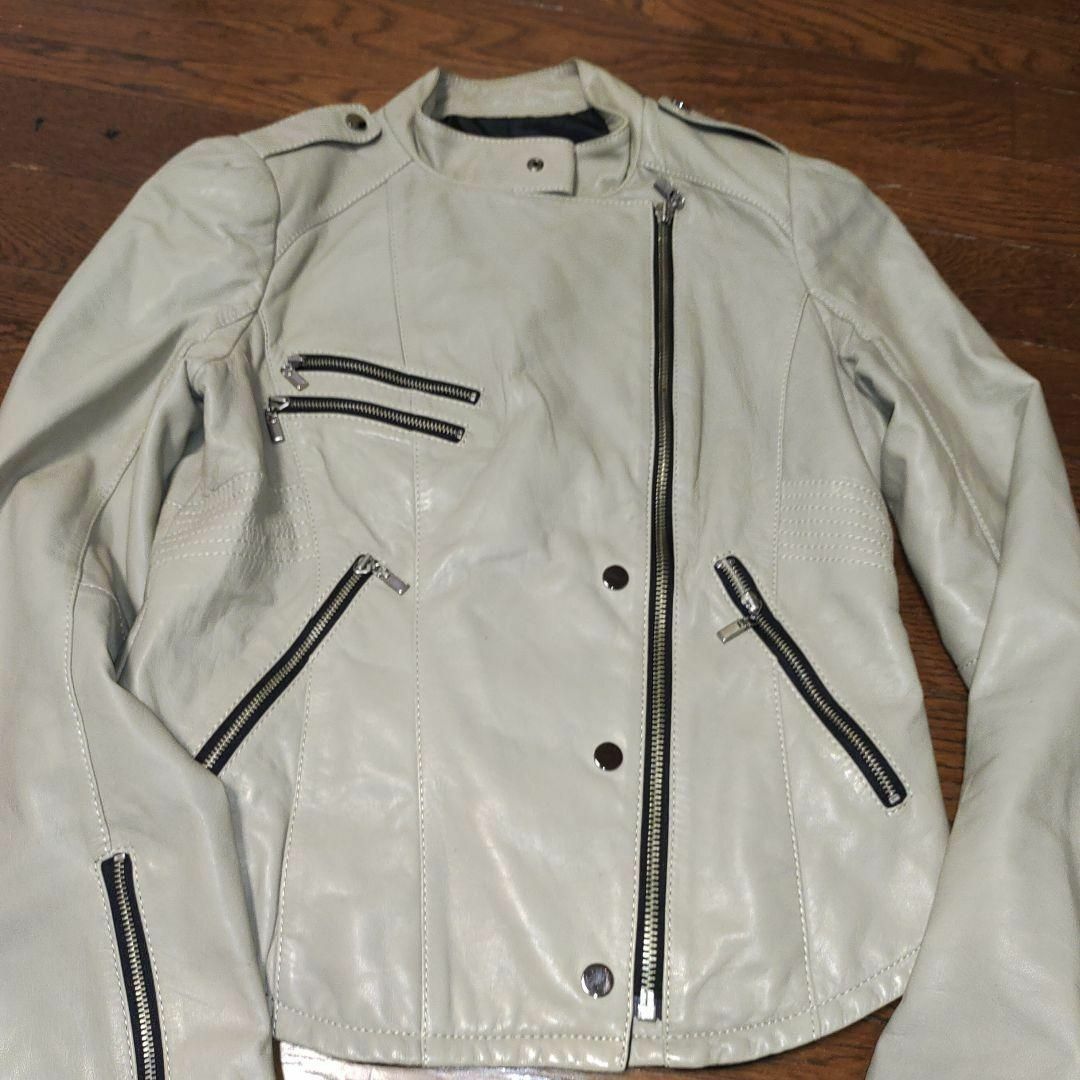 117超美品 ノースビーチ ライダースジャケット М 本革 ラム