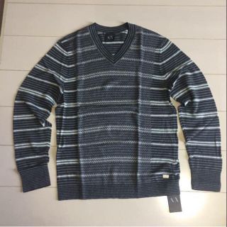 アルマーニエクスチェンジ(ARMANI EXCHANGE)の【新品】ARMANI EXCHANGE Vネック ニット柄 M(ニット/セーター)