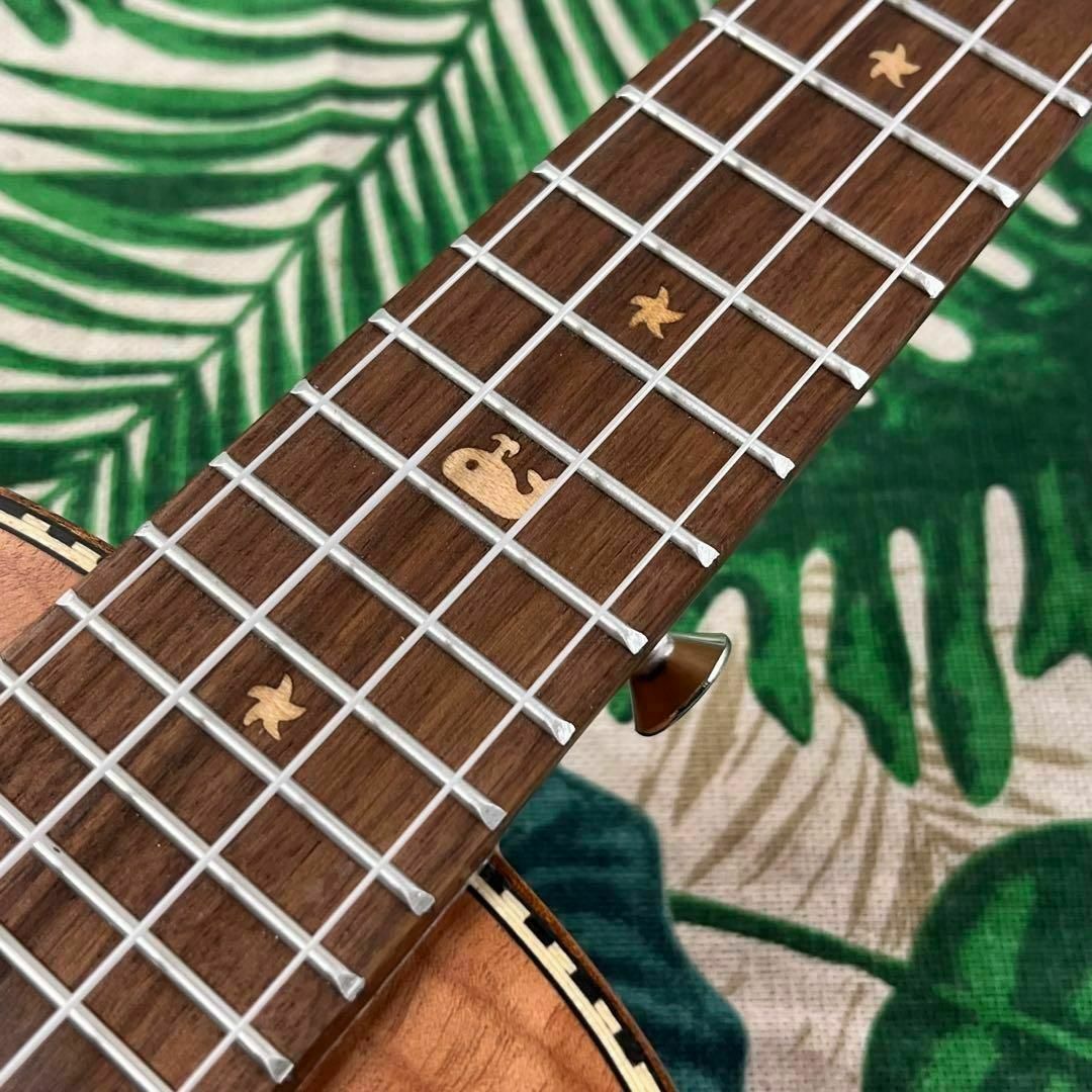 【Kmise ukulele】カーリーマホガニーのエレキ・コンサートウクレレ 4