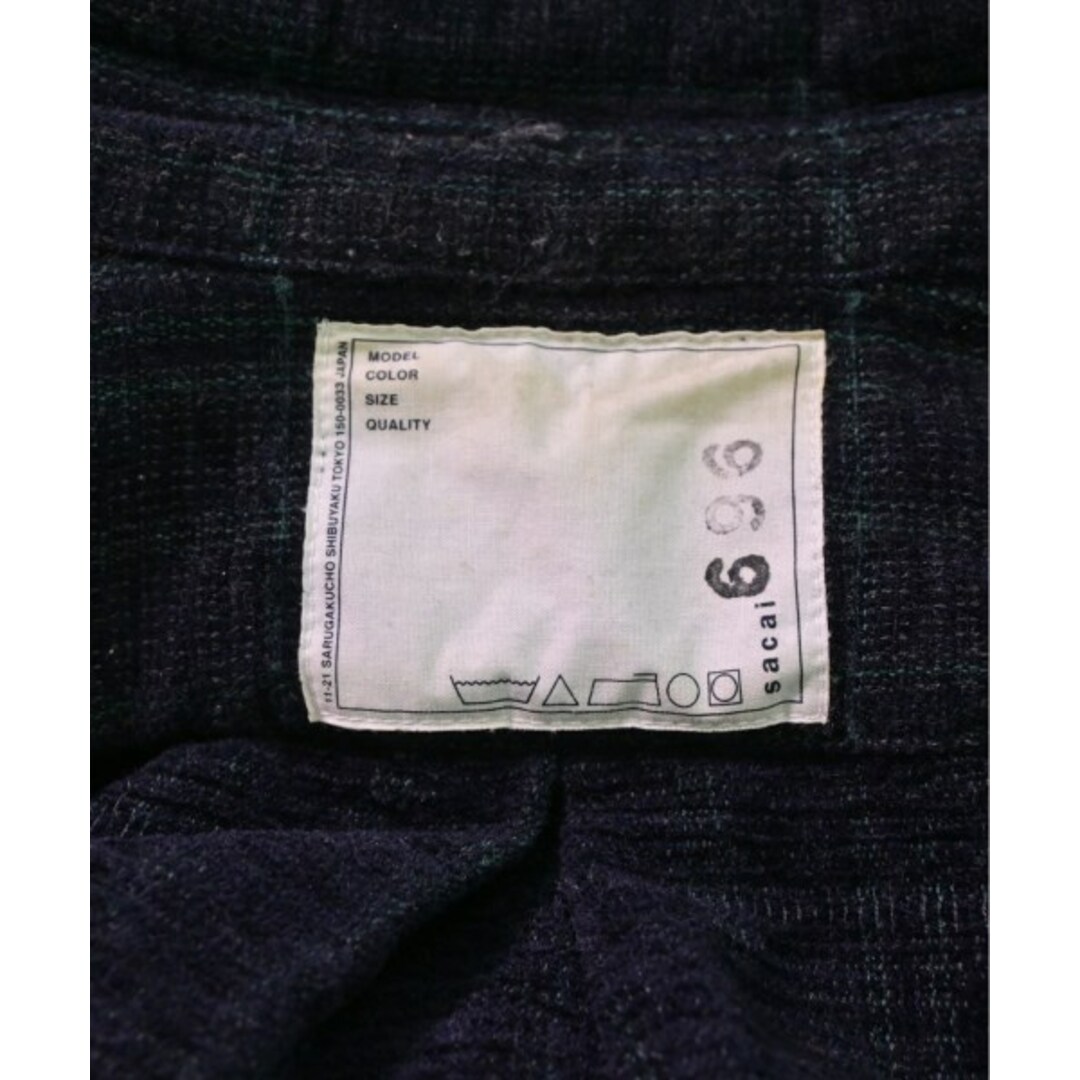 sacai(サカイ)のsacai サカイ カジュアルシャツ -(XXL位) 黒x緑xグレー(チェック) 【古着】【中古】 メンズのトップス(シャツ)の商品写真