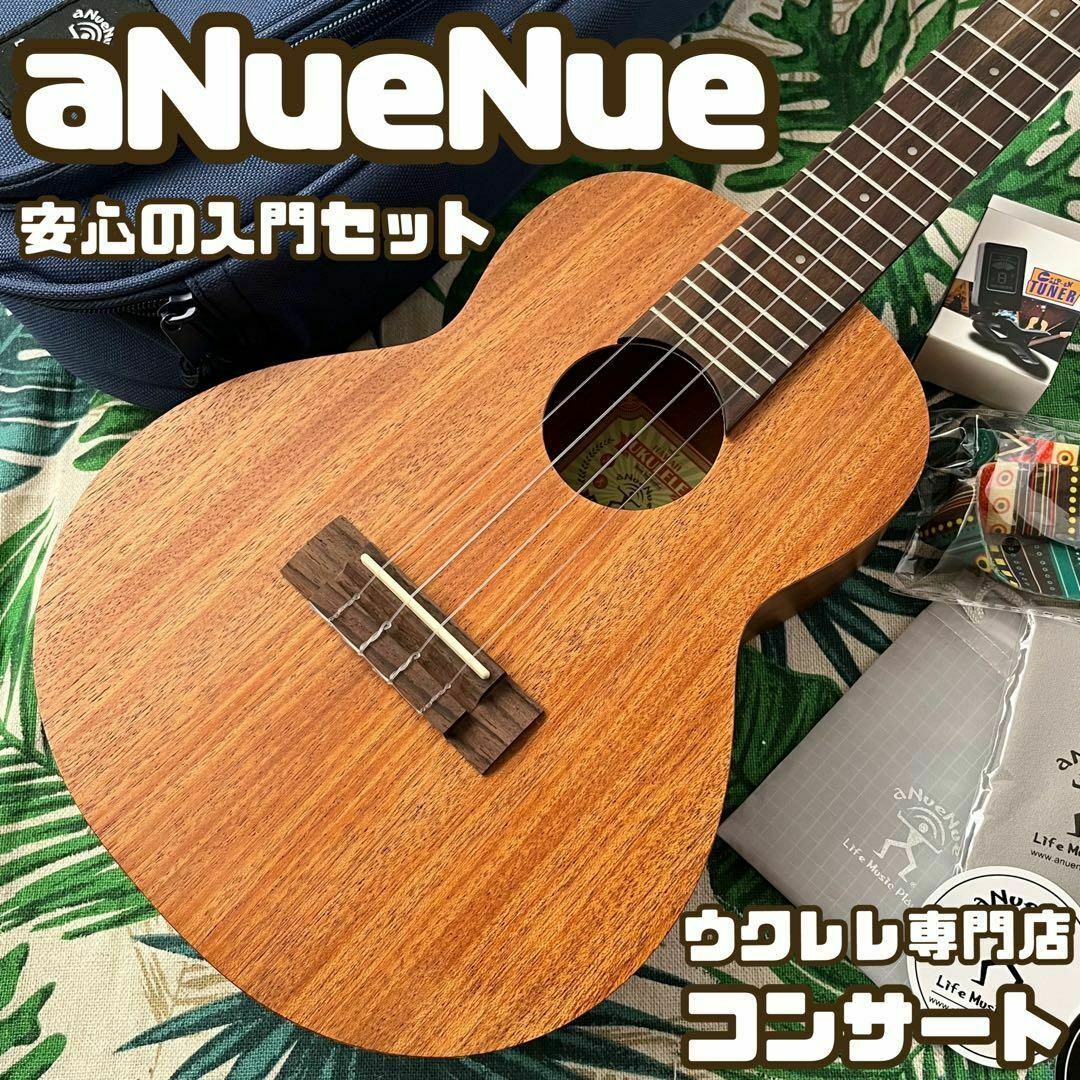 【aNuenue U-2】マホガニー材・入門に最適なウクレレセット【コンサート】