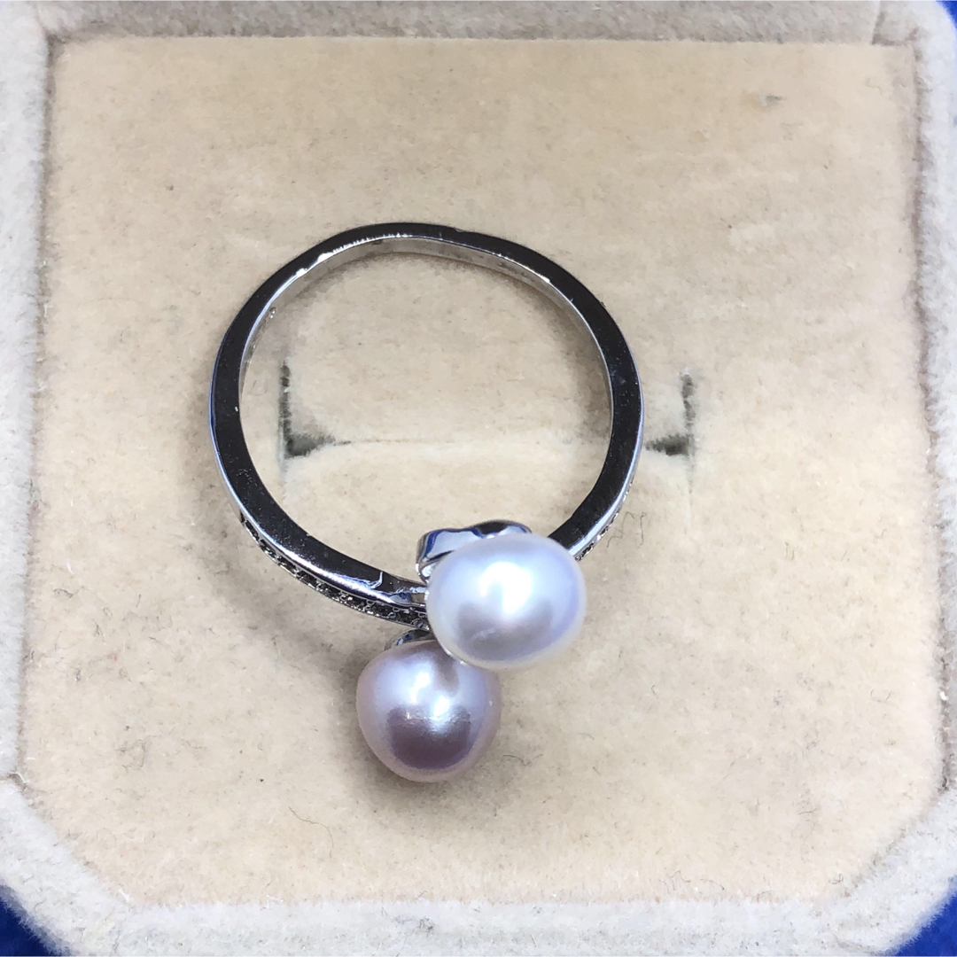 パールリング　真珠指輪　本真珠　淡水真珠　淡水パールリング　p955 レディースのアクセサリー(リング(指輪))の商品写真