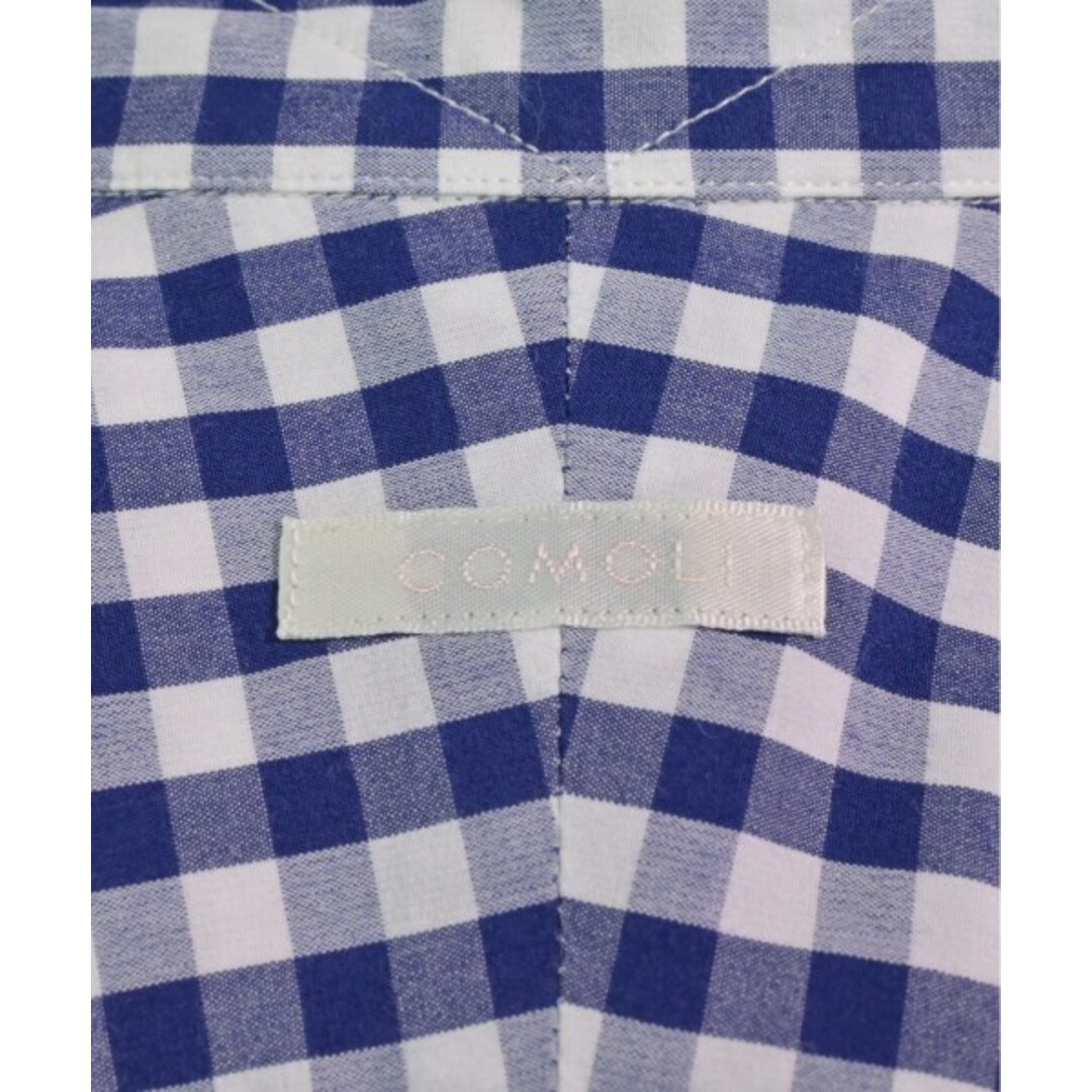 COMOLI コモリ カジュアルシャツ 1(S位) 紺x白(チェック) 2