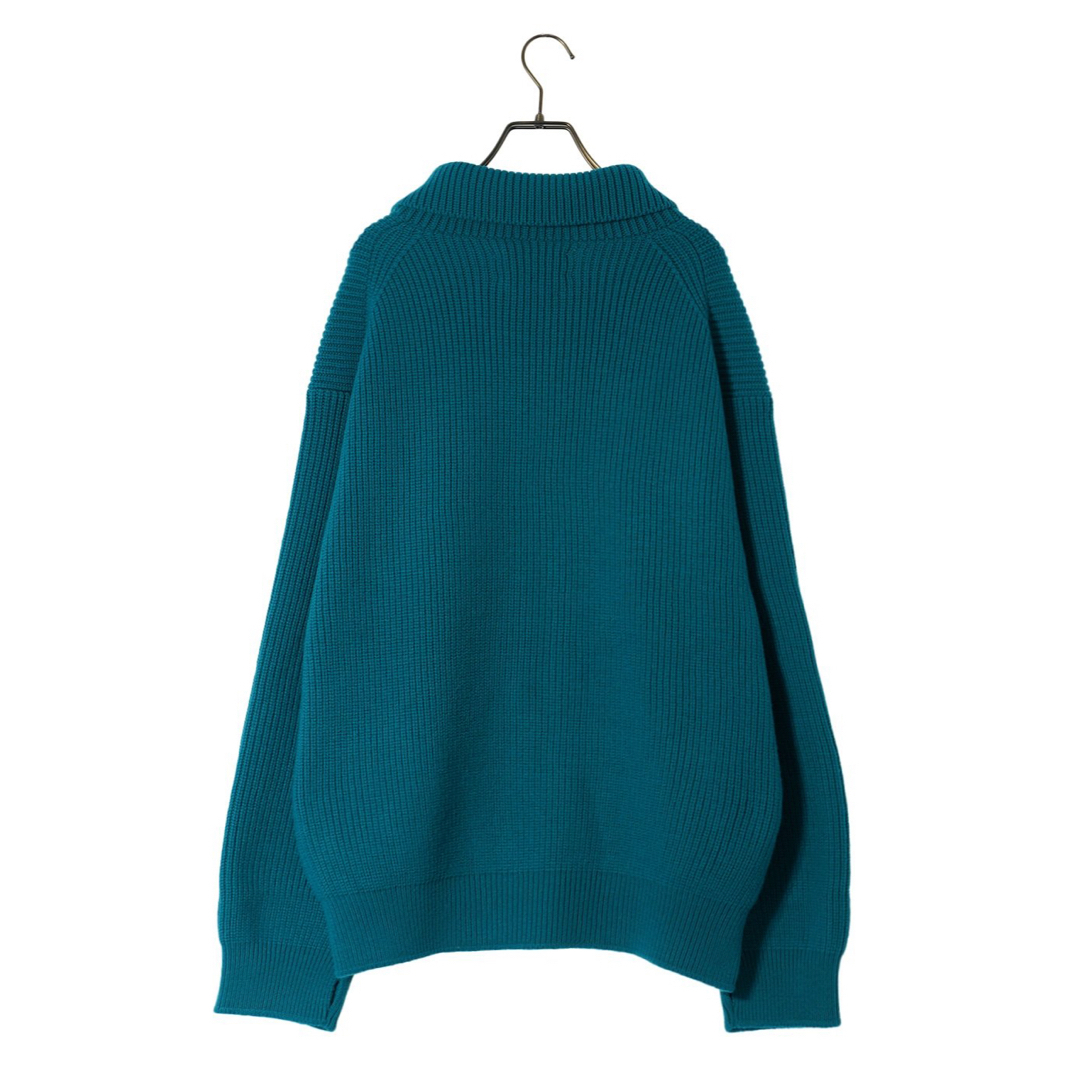 YOKE 3/4 FRONT ZIP HIGHNECK RIB SWEATER